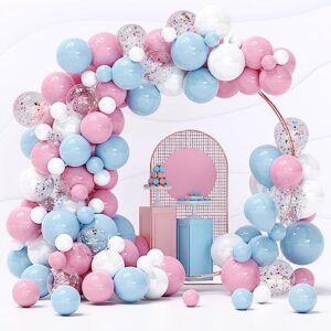 pink and blue balloons, diy gender reveal party balloons, 100pcs pink blue confetti balloons garland arch kit for boys girls gender reveal birthday baby shower decorations