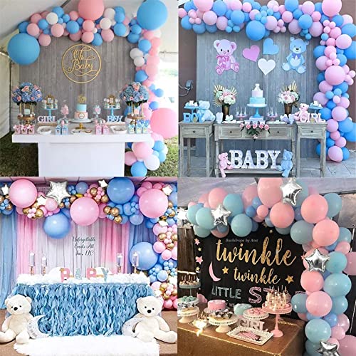 Pink and Blue Balloons, DIY Gender Reveal Party Balloons, 100PCS Pink Blue Confetti Balloons Garland Arch Kit for Boys Girls Gender Reveal Birthday Baby Shower Decorations