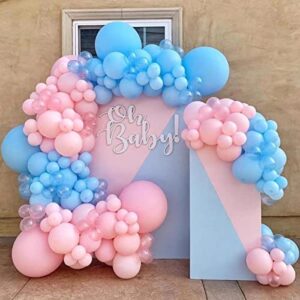 Pink and Blue Balloons, DIY Gender Reveal Party Balloons, 100PCS Pink Blue Confetti Balloons Garland Arch Kit for Boys Girls Gender Reveal Birthday Baby Shower Decorations