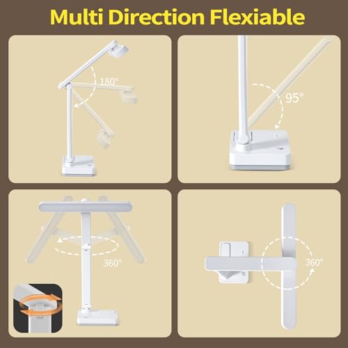 MAYTHANK Cordless Desk Table Lamp Reading Light Rechargeable Battery 4000mah, Tall & Large Light 50 LED,Touch 3 Modes,2 Ways Power,Dimmable, Wireless Bedroom Bedside Lamp,20 Inch