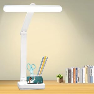 maythank cordless desk table lamp reading light rechargeable battery 4000mah, tall & large light 50 led,touch 3 modes,2 ways power,dimmable, wireless bedroom bedside lamp,20 inch