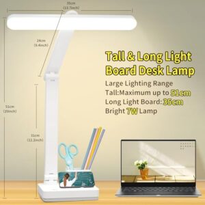 MAYTHANK Cordless Desk Table Lamp Reading Light Rechargeable Battery 4000mah, Tall & Large Light 50 LED,Touch 3 Modes,2 Ways Power,Dimmable, Wireless Bedroom Bedside Lamp,20 Inch