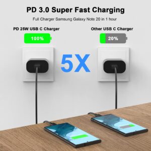 USB C Fast Charger for iPhone15,3 Pack 25W USB C Wall Charger Fast Charging Block with 10FT Type C to C Cable for iPhone 15/15 Plus/15 Pro/15 Pro Max/Galaxy S23 Ultra/S23/S23+/S22/S22 Ultra/S22+/S21