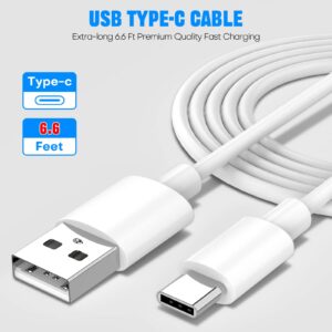 Samsung Charger Fast Charging USB Type C Cable 6ft for Android Samsung Galaxy S10/S10e/S10Plus/S9/S9Plus/S8/S8Plus/A51/A52/A53/Note20/Note10/Note9/Note8/S20/S20+/S21/S21+/S22Ultra/S23/S23Ultra/S23+