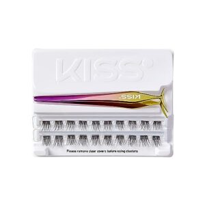 KISS imPRESS Falsies False Eyelashes, Lash Clusters, Natural', 12 mm, Includes 20 Clusters, 1 applicator, Contact Lens Friendly, Easy to Apply, Reusable Strip Lashes