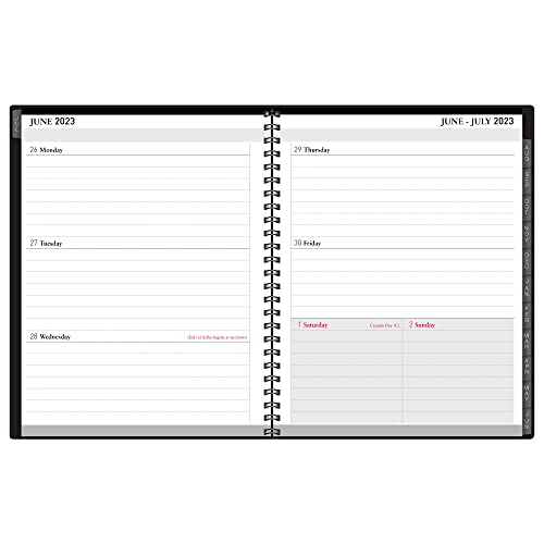 2023-2024 Office Depot® Brand 18-Month Weekly/Monthly Academic Planner, 6" x 8", 30% Recycled, Black, July 2023 to December 2024