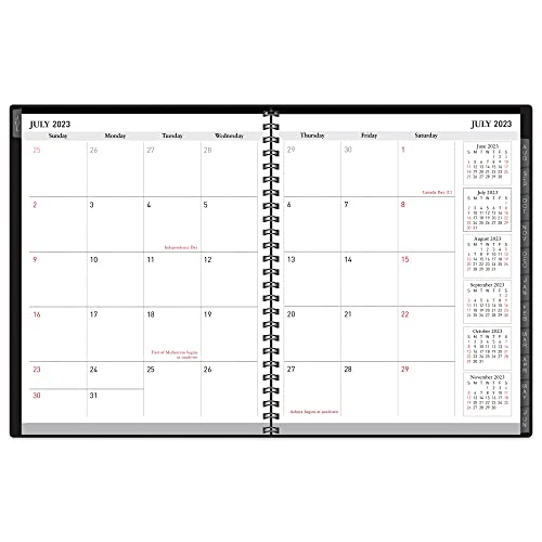 2023-2024 Office Depot® Brand 18-Month Weekly/Monthly Academic Planner, 6" x 8", 30% Recycled, Black, July 2023 to December 2024