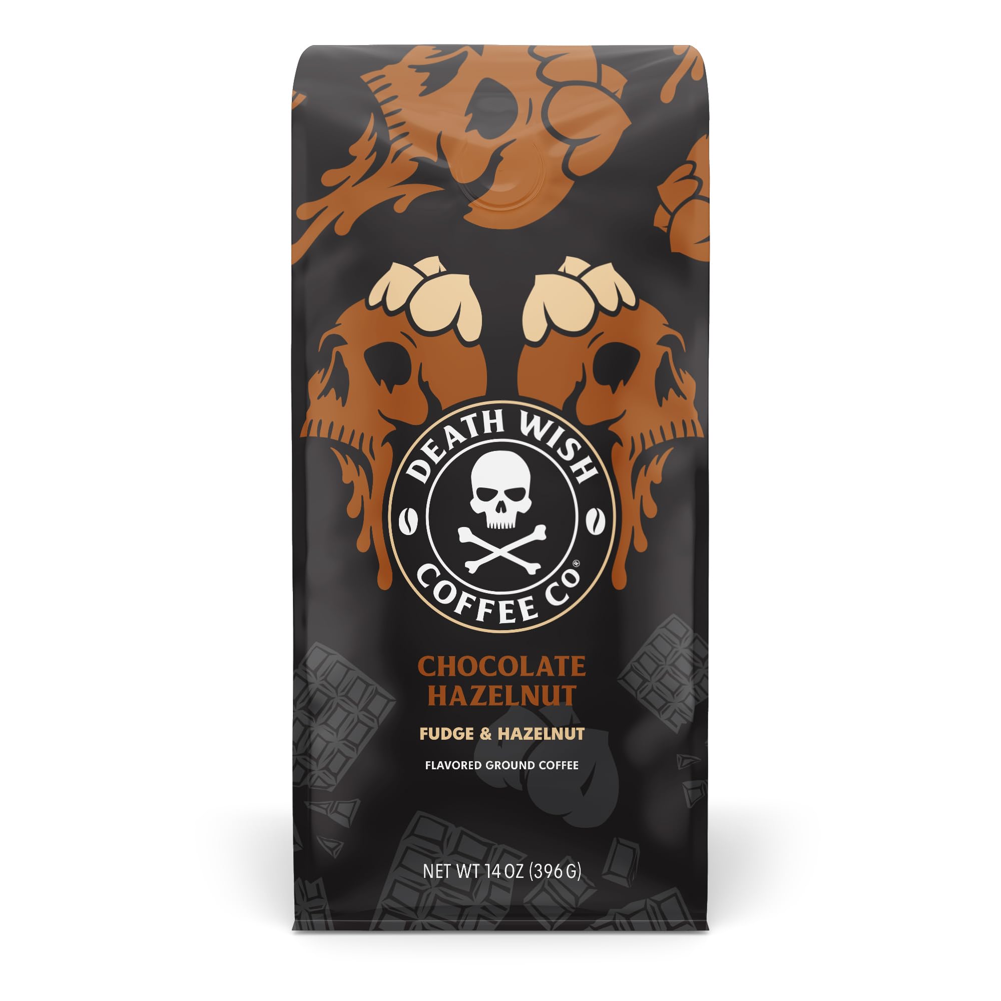 DEATH WISH COFFEE - Chocolate Hazelnut Ground Coffee, Fair Trade (14 oz)