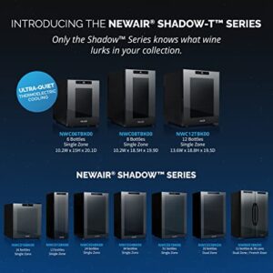 NewAir Shadow-T Series Wine Cooler Refrigerator | 12 Bottle | Countertop Mirrored Compact Wine Cellar with Triple-Layer Tempered Glass Door | Vibration-Free & Ultra-Quiet Thermoelectric Cooling