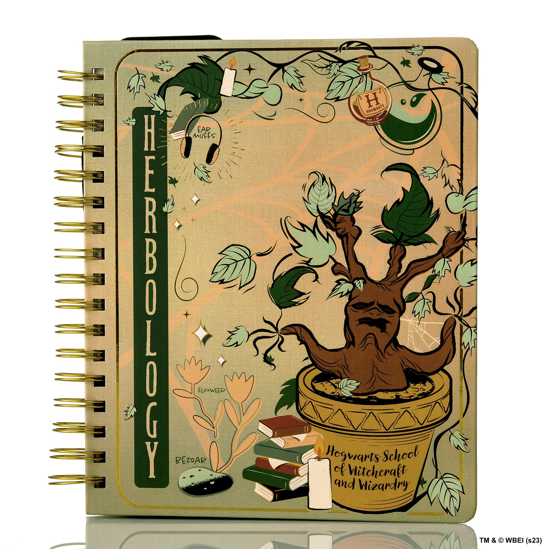 Conquest Journals Harry Potter Herbology 2024 Dated Weekly Planner, Vertical Format, Wrapped Book Board Cover, Spiral Bound, 4 Sticker Sheets, Pocket, Elastic Closure Strap, Bookmark, 8"x9.25"