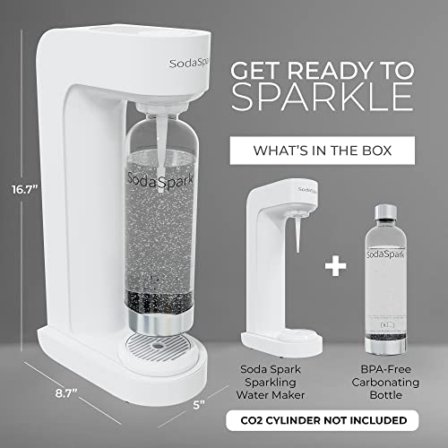 Soda Maker with BPA Free Bottle - CO2 Powered One Touch Fizz Control - Fresh Sparkling Water Maker - Homemade Sparkle Seltzer Soda Streaming Machine, Carbonated Water Machine [C02 NOT INCLUDED]