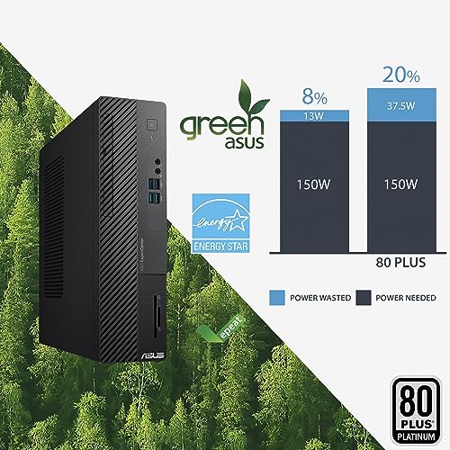 ASUS ExpertCenter D500SD Small Form Factor Desktop PC, Intel Core i5-12400, 16GB DDR4 RAM, 512GB PCIe SSD, TPM, Windows 11 Pro, Black, D500SD-XB504