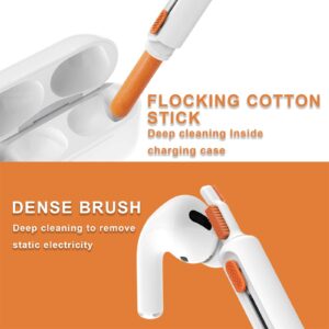 Electronics Cleaning Kit with Phone Stand. Keyboard Brush, Headphone Cleaning Tool, Screen Cleaner, Cell Phone Holder for Desk. Clean to Computer, MacBook, Laptop, iPhone, Airpods pro, Ipad. (Orange)