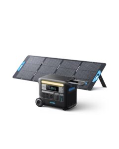 anker solix f2000 portable power station, powerhouse 767, 2048wh ganprime solar generator with 200w solar panel, lifepo4 batteries, 4 ac outlets up to 2400w for home, power outage, outdoor camping