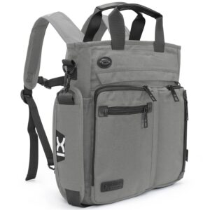 inoxto men’s messenger bag 3 in 1 convertible backpack briefcase bag business office bag for men, laptop shoulder bag (grey)