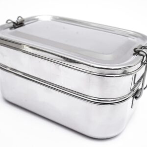 POSHGRAM Eco-Friendly STAINLESS STEEL BENTO BOX for adults and kids, 3-Tier Lunch Box For adults and kids, Size 6.4 * 4.4 * 3.3 (Inches)