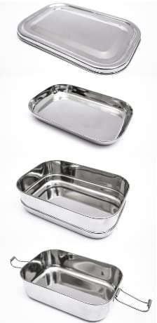 POSHGRAM Eco-Friendly STAINLESS STEEL BENTO BOX for adults and kids, 3-Tier Lunch Box For adults and kids, Size 6.4 * 4.4 * 3.3 (Inches)