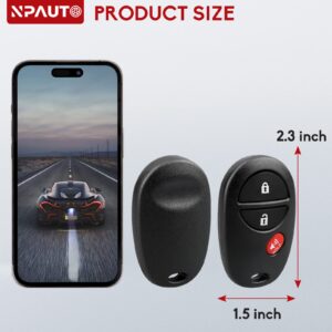 NPAUTO Key Fob Replacement Fits for Toyota Sienna 2004-2017, Tacoma 2005-2016, Tundra 2007-2017, Sequoia 2008-2017, Highlander 2008-2013, Keyless Entry Remote Control Car Key Fob, CGQ43VT20T