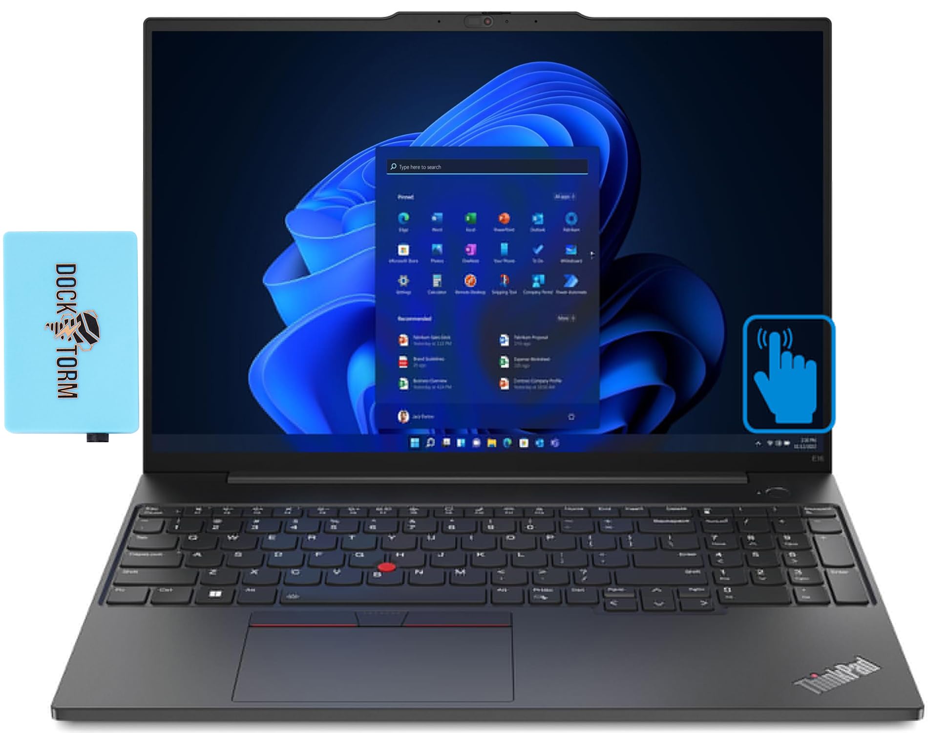 LENOVO Thinkpad E16 Gen 1 16.0" Touchscreen IPS WUXGA Display Laptop (Inteli5-1335U 10-Core, 16GB RAM, 512GB PCIe SSD, Intel UHD, WiFi 6, Backlit KYB, FP Reader, 2 Thunderbolt 4, Win 10 Pro) w/Hub