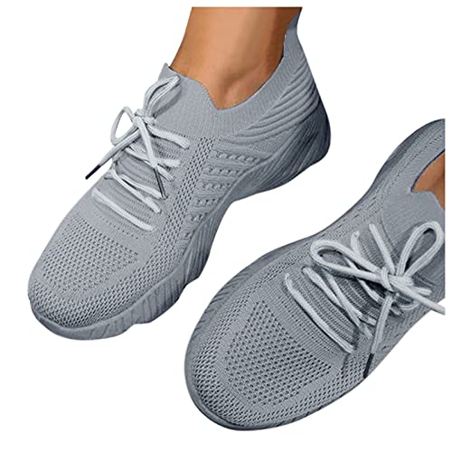 Womens Walking Shoes,Slip On Sneakers Women Casual Sports Shoes Mesh Breathable Running Shoes Lightweight Non Slip Shoes Lace-up Fashion Walking Sneakers for Women Work Workout Gym Travel (8, A3)