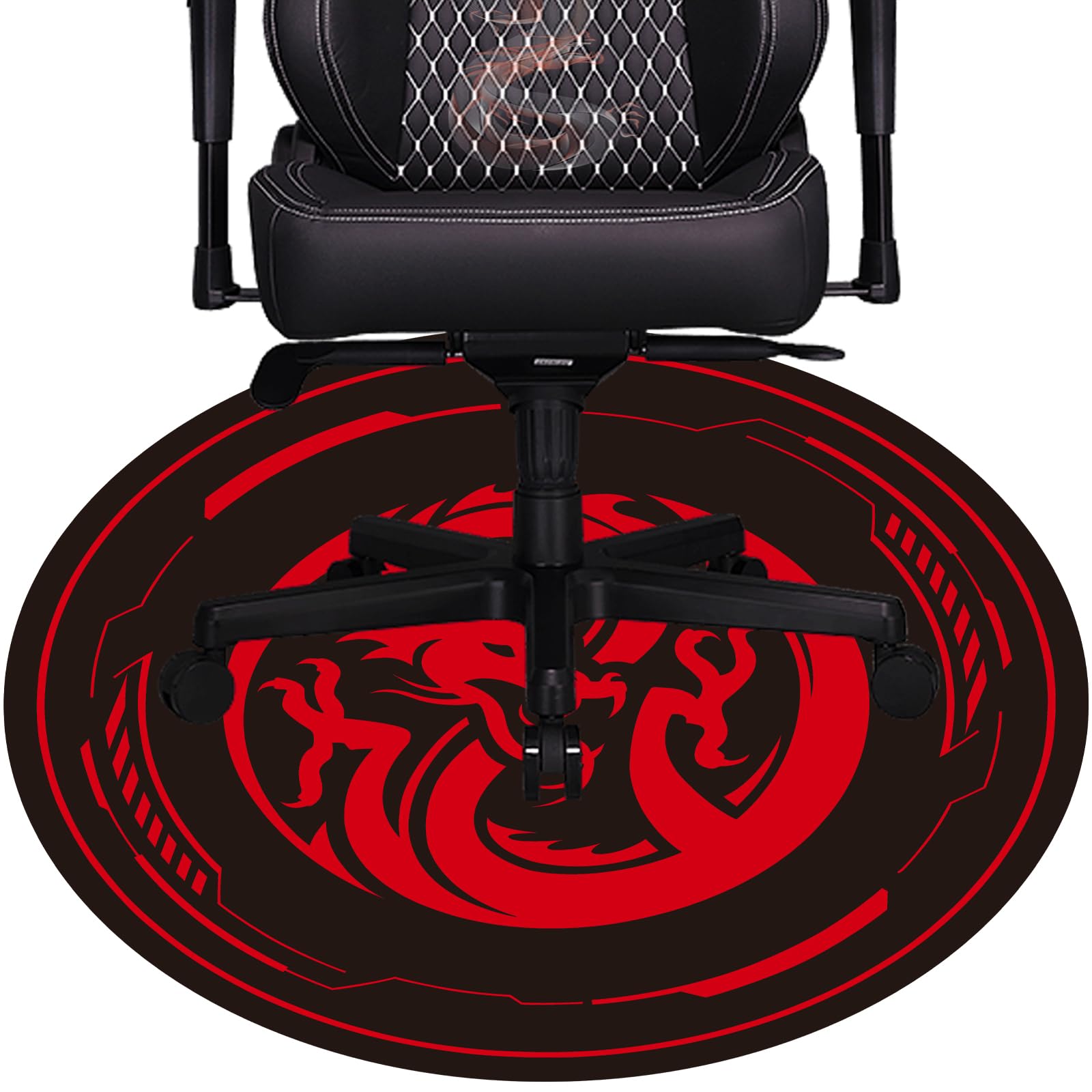 Raoot Gaming Chair Mat for Low Pile Carpet and Hardwood Floor 47 Inch Round Floor Mats for Game Room Bedroom Living Room and Office Room Rolling Chair