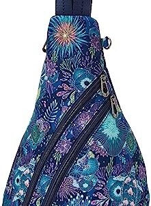 Sakroots Women's On The Go Sling Backpack in Nylon Eco Twill, Royal Blue Seascape 2