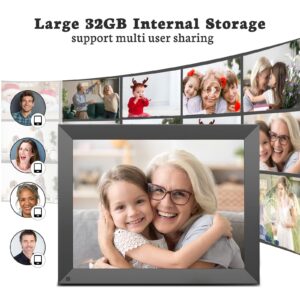 BSIMB 15-Inch 32GB WiFi Digital Photo Frame, Extra Large Electronic Picture Frame with Touch Screen, Share Pictures&Videos via App&Email from Anywhere, Gift for Mother's Day