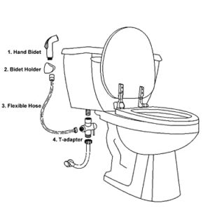 Bidet T Valve,T Valve Adapter for Bidet with Shut-off Value,Bidet Adapter for Toilet 7/8" x 7/8" x 1/2", T Adapter for Hand Held,Chrome Finish