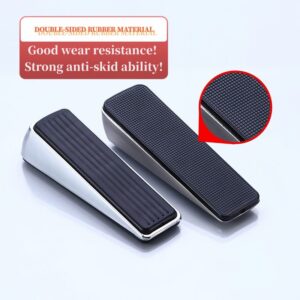 CQDAMENG - Door Stop - Door Stop Wedge - Made of Metal Good Zinc Alloy - Complimentary Two Anti-Collision mats in The Same Color - Restroom, Bedroom, Kitchen