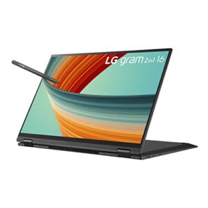 lg gram 16” 2in1 lightweight laptop, intel 13th gen core i7 evo platform, windows 11 home, 32gb ram, 1tb ssd, black