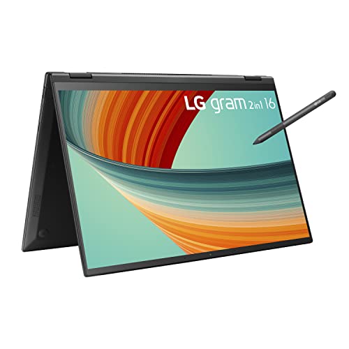 LG gram 16” 2in1 Lightweight Laptop, Intel 13th Gen Core i7 Evo Platform, Windows 11 Home, 32GB RAM, 1TB SSD, Black