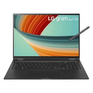 LG gram 16” 2in1 Lightweight Laptop, Intel 13th Gen Core i7 Evo Platform, Windows 11 Home, 32GB RAM, 1TB SSD, Black