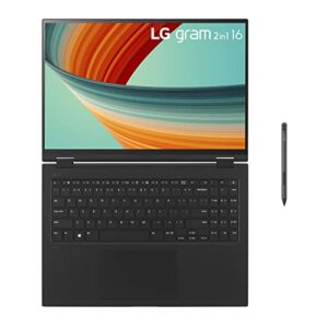 LG gram 16” 2in1 Lightweight Laptop, Intel 13th Gen Core i7 Evo Platform, Windows 11 Home, 32GB RAM, 1TB SSD, Black