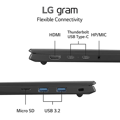 LG gram 15.6” Lightweight Laptop, Intel 13th Gen Core i7, Windows 11 Home, 16GB RAM, 512GB SSD, Black