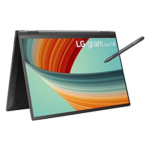 LG gram 14” 2in1 Lightweight Laptop, Intel 13th Gen Core i7 Evo Platform, Windows 11 Home, 16GB RAM, 1TB SSD, Black