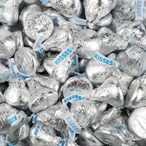 hershey kisses milk chocolate candy, approx.60 pieces silver foil wrap (in tundras sealed bag)