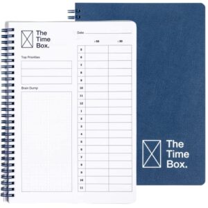 the time box daily management notebook - time blocking to do list planner, brain dump agenda, blank hourly personal organizer notepad for work 140 undated pages 7" x 10"