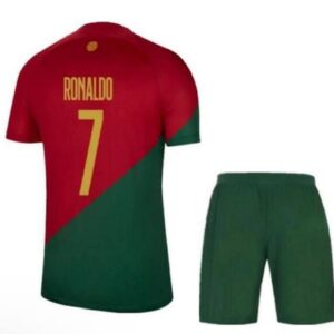 Portugal Home Ronaldo Kids Jersey + Shorts Set Kit Size Large (10-11 Years Old) For Youth