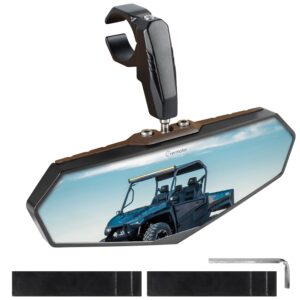 evermotor utv rear view mirror for 1.6"-2" roll bar cages, universal center mirror with 360° adjustable aluminum clamp compatible with atv polaris rzr ranger scooter kawasaki mule pioneer gator
