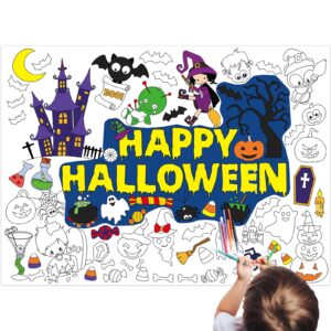 worldbazaar 3pcs halloween coloring posters kids halloween coloring tablecloth banner halloween crafts for kids halloween party supplies