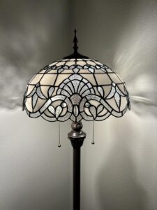 enjoy decor lamps tiffany floor lamp white stained glass baroque style lavender led bulbs included for living room dining room bedroom 16" d*16" w*64" h