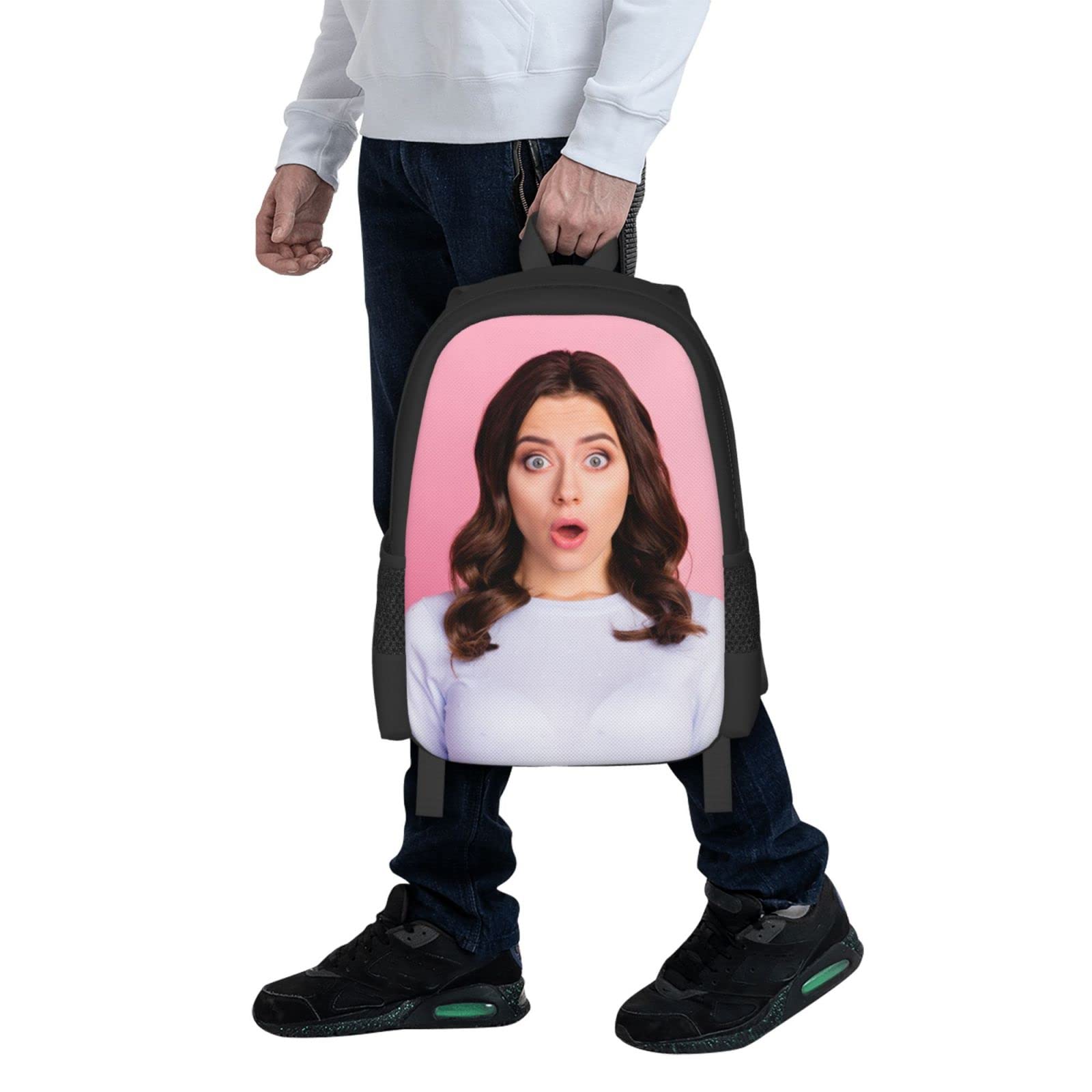 Custom Travel Laptop Backpack Personalized for Men Women with Text Image Customized Bookbag Computer Bags