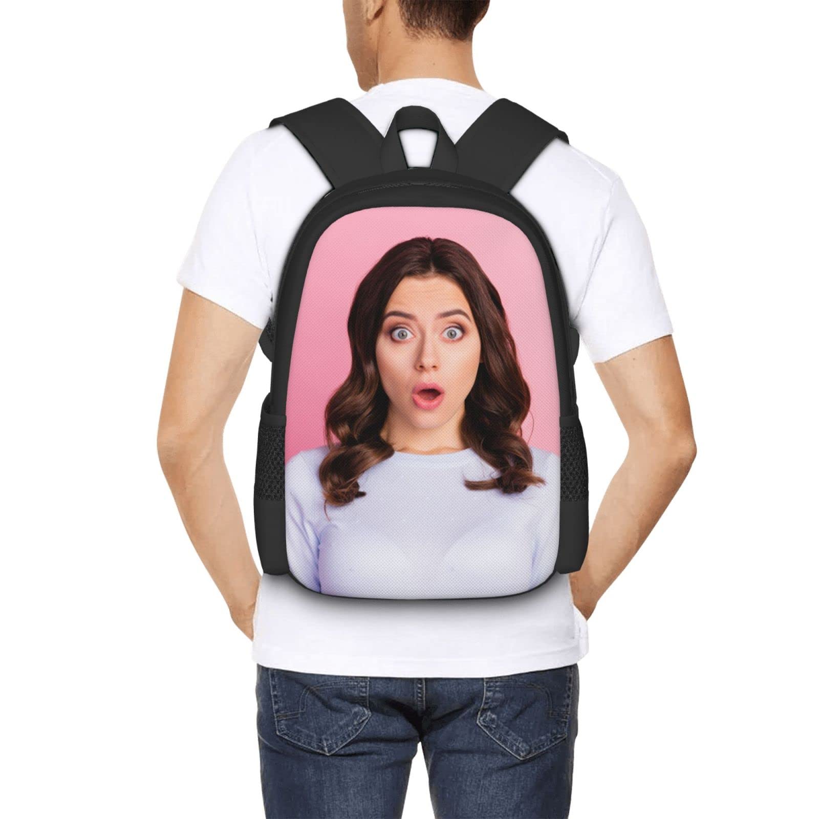 Custom Travel Laptop Backpack Personalized for Men Women with Text Image Customized Bookbag Computer Bags