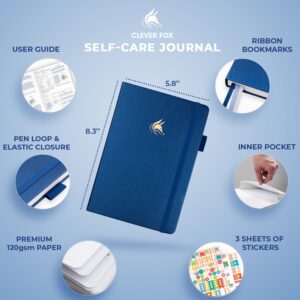 Clever Fox Self-Care Journal – Daily Reflection Notebook – Mental Health & Personal Development Planner, Meditation & Mood Log, A5 (Mystic Blue)