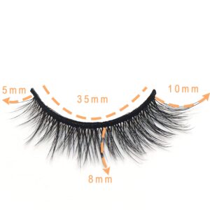 Ahrikiss False Eyelashes Wispy Natural Lashes 10mm Soft Handmade Faux Mink Lashes Fluffy Eye Lashes Pack|M28