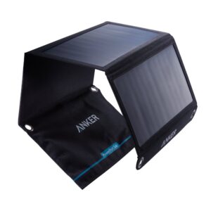 anker solix ps30 solar panel, 30w foldable portable solar charger, ip65 water and dust resistance, ultra-fast charging, charges 2 devices at once, for camping, hiking, and outdoor activities.