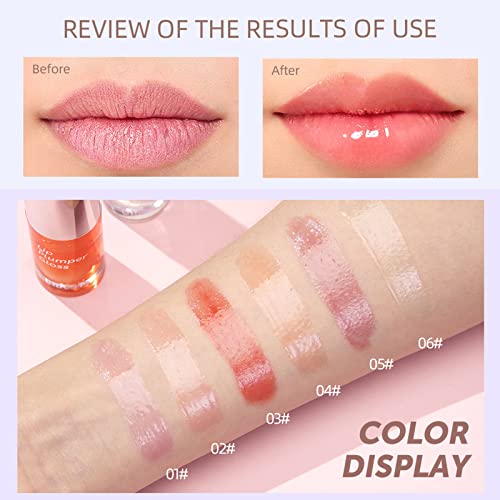 QiBest 3 Colors Lip Oil, Hydrating Lip Gloss Set, Tinted Lip Balm, Long Lasting Non-sticky Lipgloss with Big Head Brush, Transparent Lip Care Products for Dry Lips, Moisturizing, Nourishing