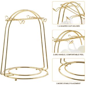 Toddmomy Iron Coffee Cup Holder Rack, Gold (8.25X6.68X5.89in), Storage for Home Kitchen Desktop