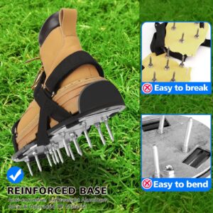 MOFEEZ Lawn Aerator Shoes for Grass - Pre-Assembled Grass Aerator Shoes for Lawn - Soil Yard Aerator Tool for Aerating Patio Garden, Black