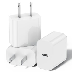 phone chargers for apple iphone 15 14 13 12 fast charger,usb c iphone charger fast charging block box power brick,3 pack 20w plug for iphone 14 pro max plus/13/12, ipad pro,samsung galaxy s22 s21 s20